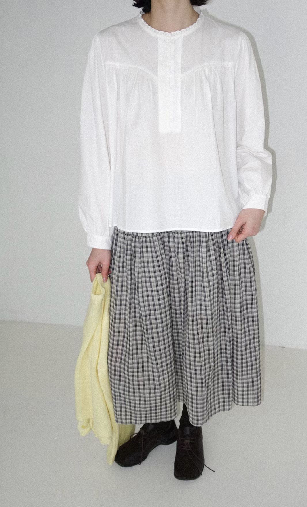 [Preorder 1st Drop Price] C1207 Elowen Checkflare Maxi Skirt