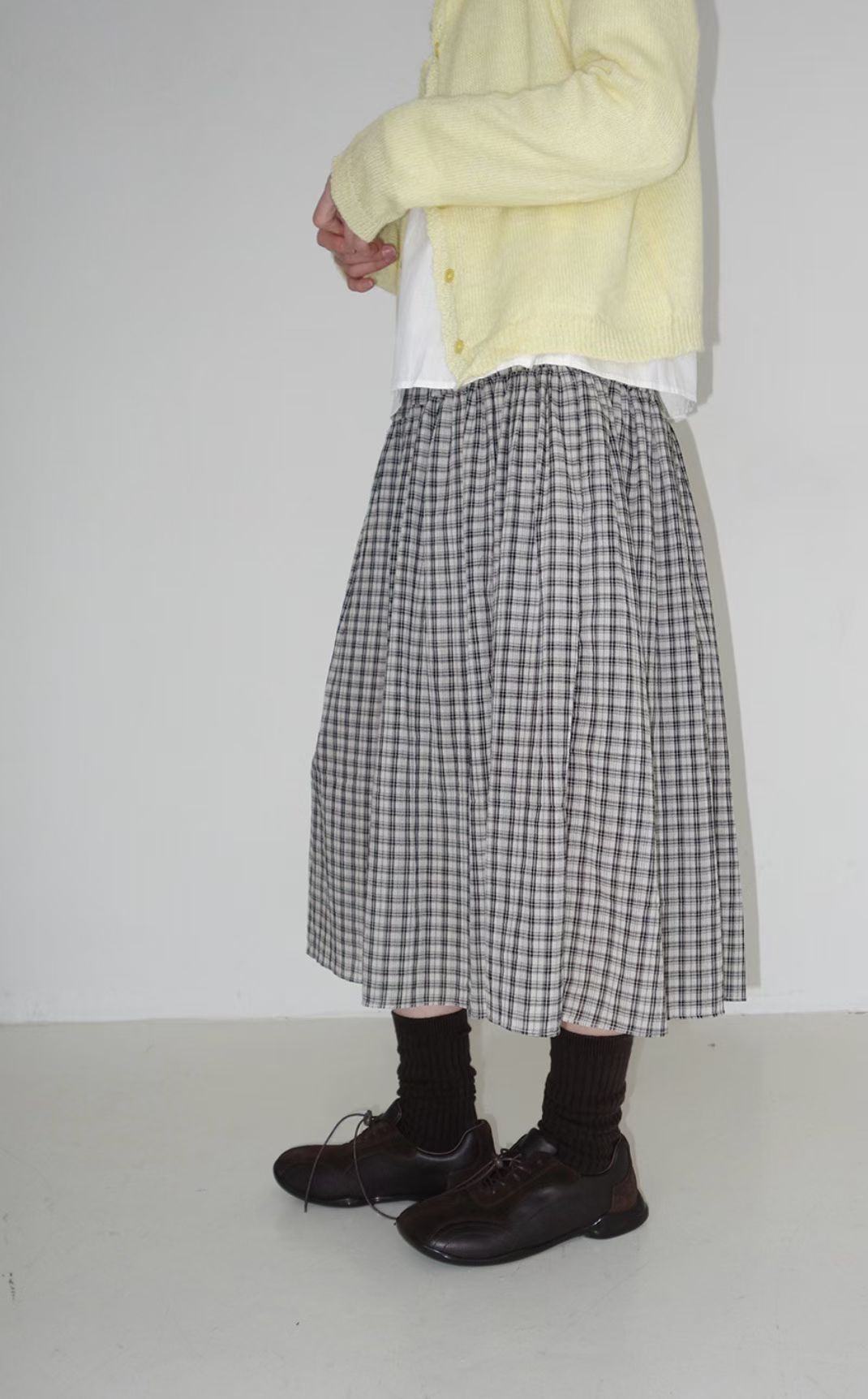 [Preorder 1st Drop Price] C1207 Elowen Checkflare Maxi Skirt