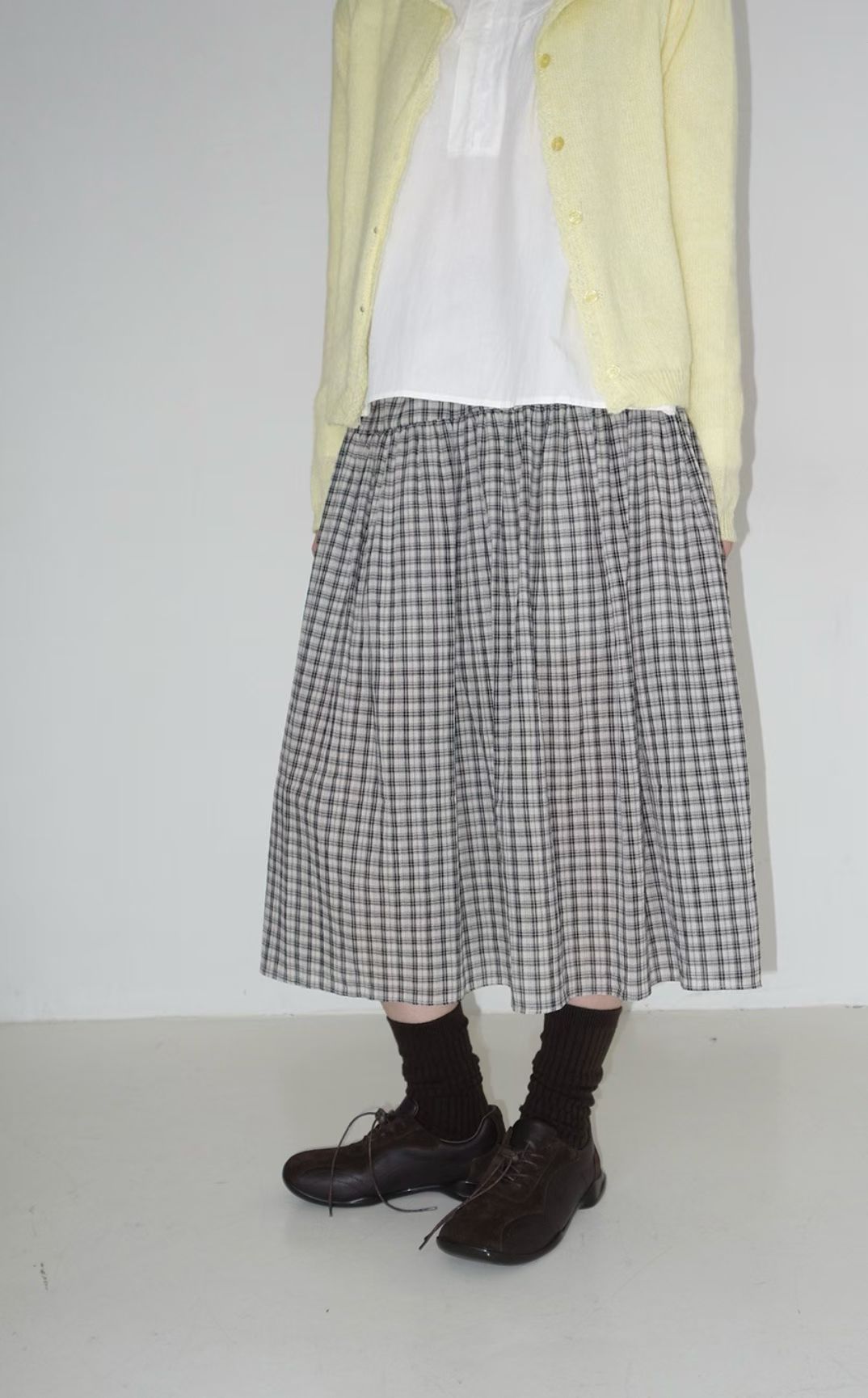 [Preorder 1st Drop Price] C1207 Elowen Checkflare Maxi Skirt