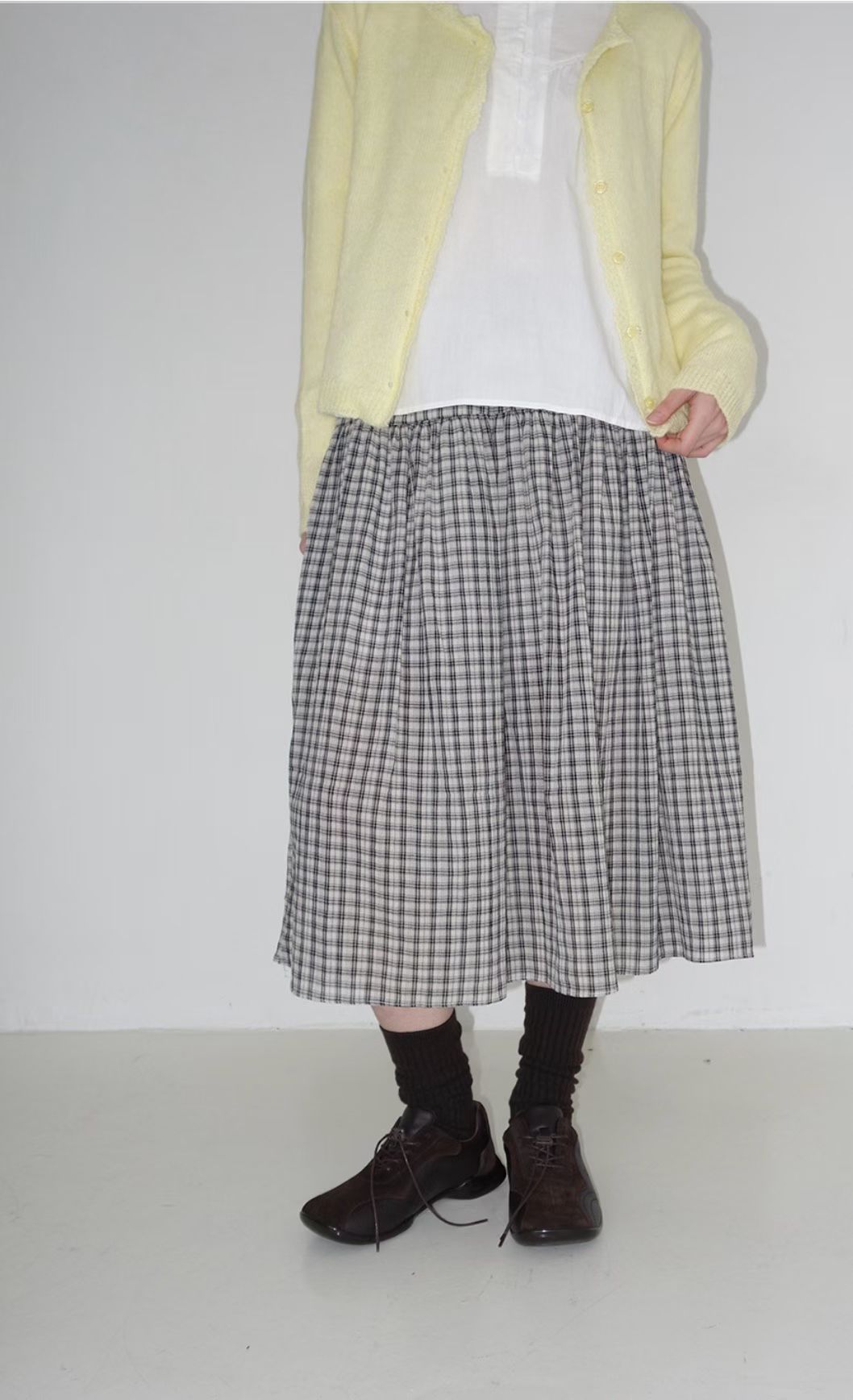 [Preorder 1st Drop Price] C1207 Elowen Checkflare Maxi Skirt