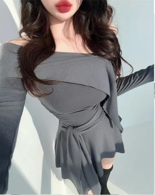 [Preorder 1st Drop Price] C1403 Off Shoulder Shirring Mini Dress