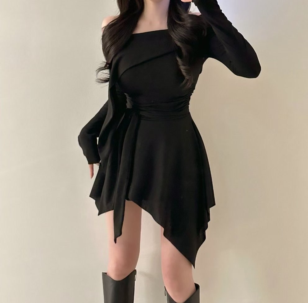 [Preorder 1st Drop Price] C1403 Off Shoulder Shirring Mini Dress