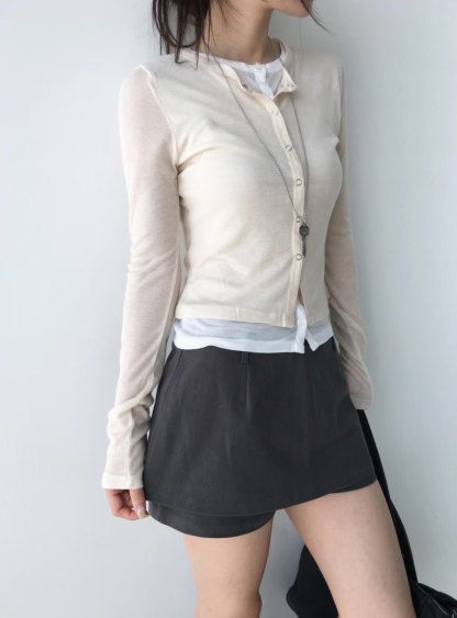 C1601 Inner Layering Knit Cardigan