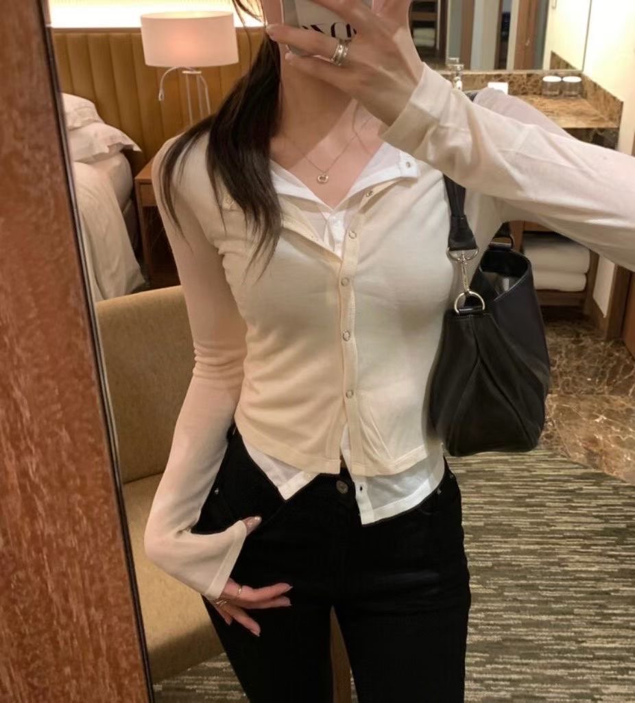 C1601 Inner Layering Knit Cardigan