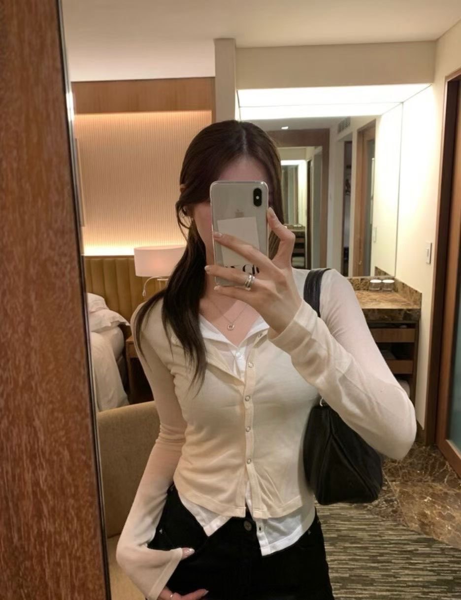 C1601 Inner Layering Knit Cardigan