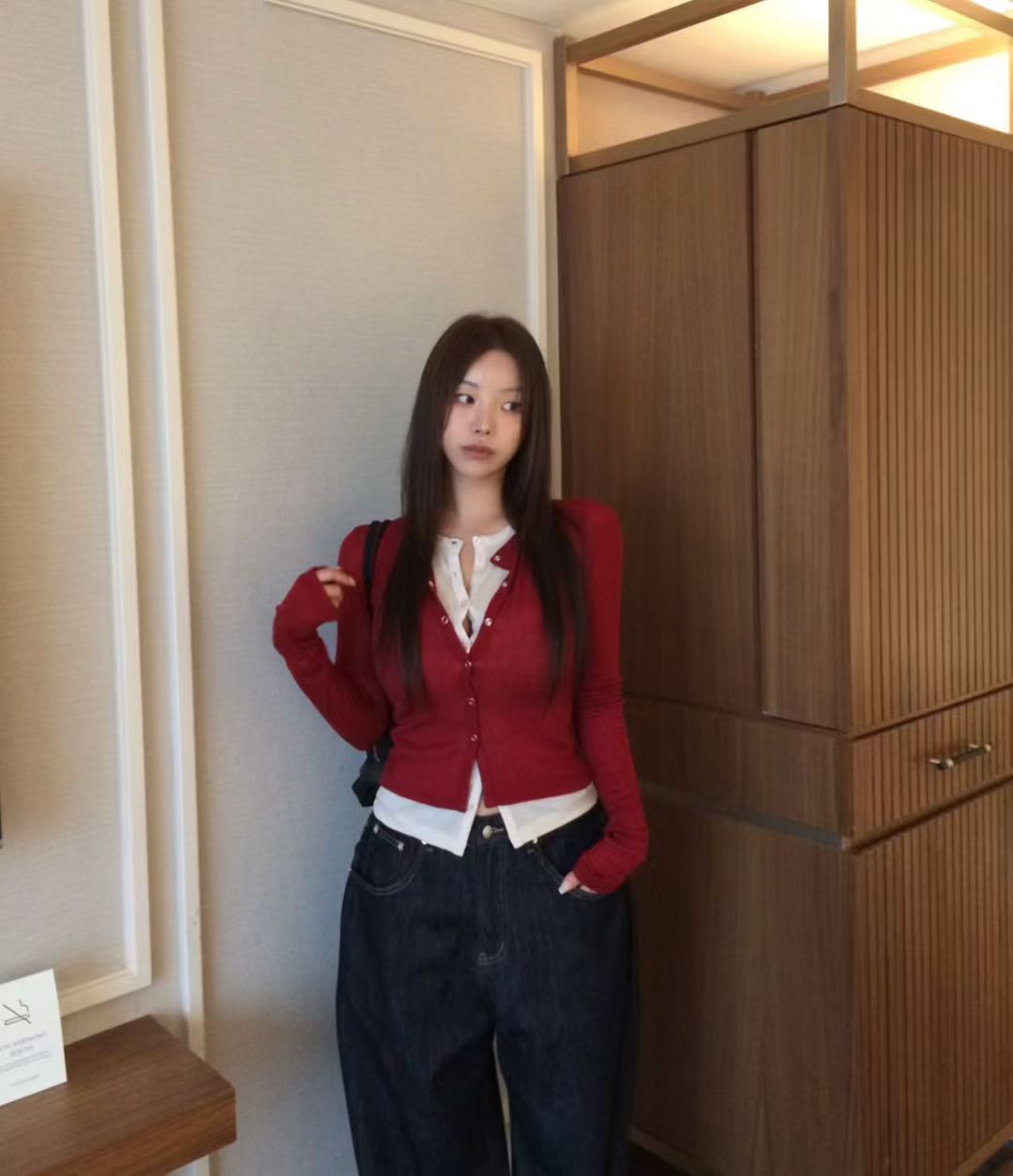 C1601 Inner Layering Knit Cardigan