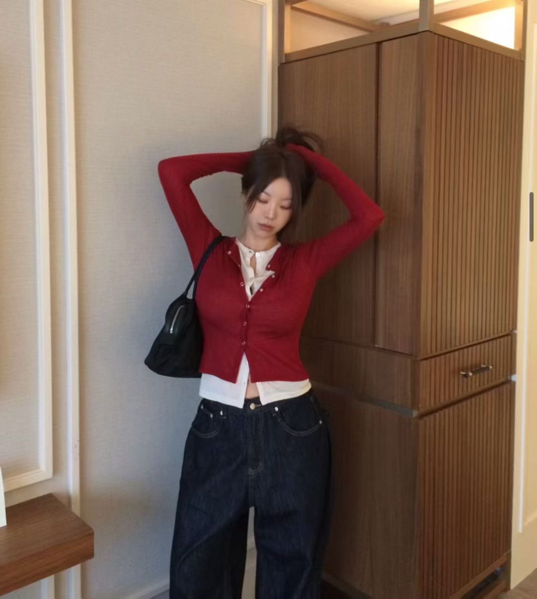 C1601 Inner Layering Knit Cardigan