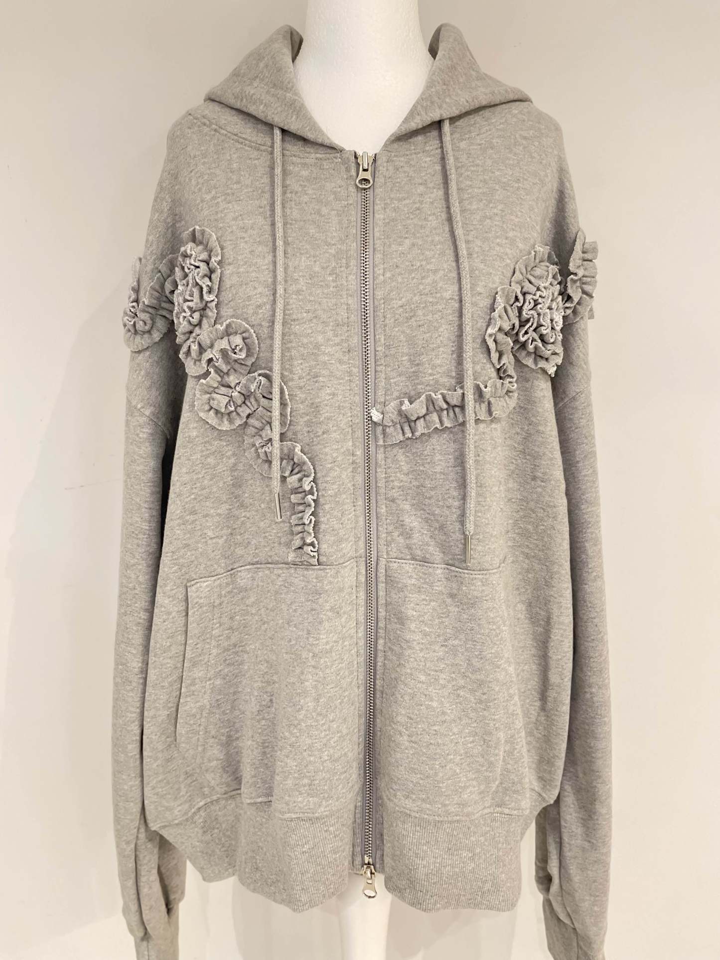 Oversized Rose Frill Hoodie