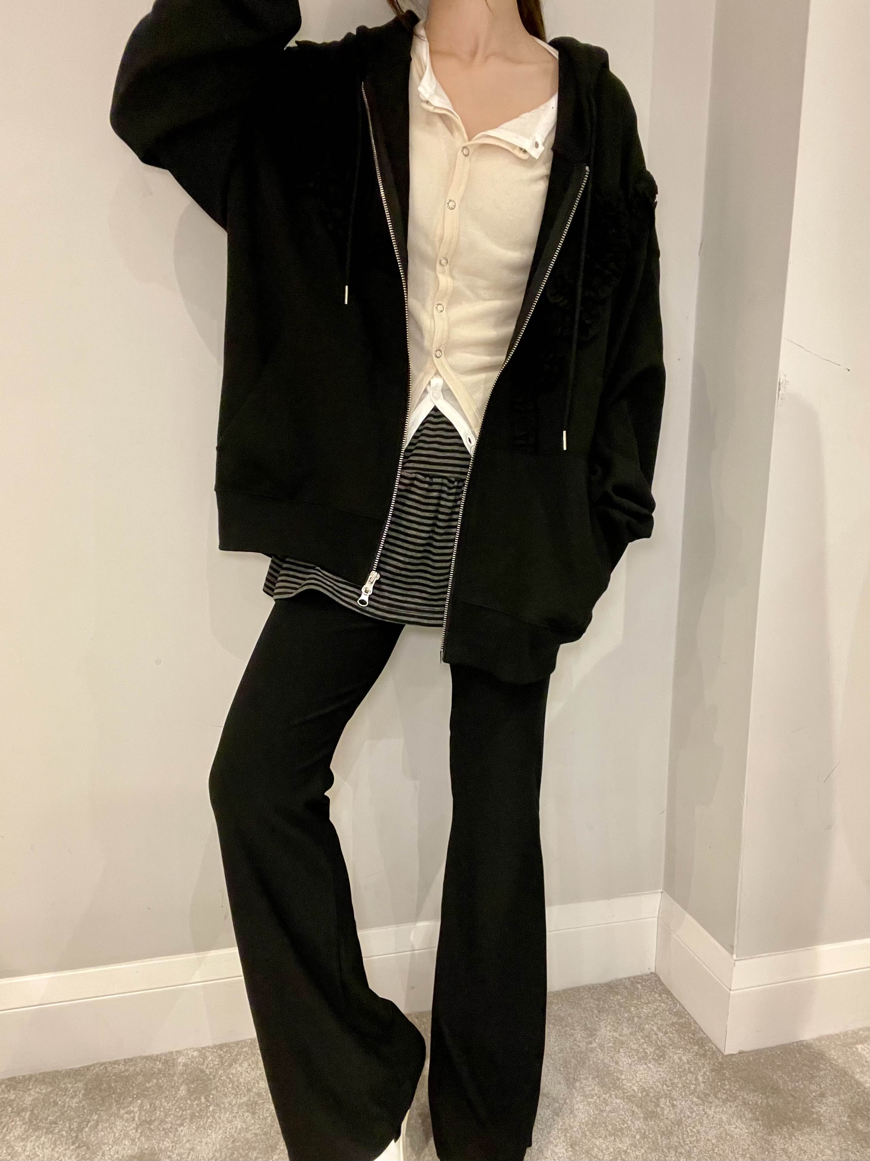 Oversized Rose Frill Hoodie