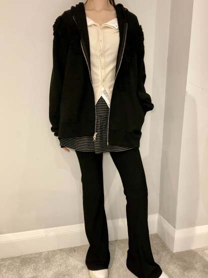 Oversized Rose Frill Hoodie