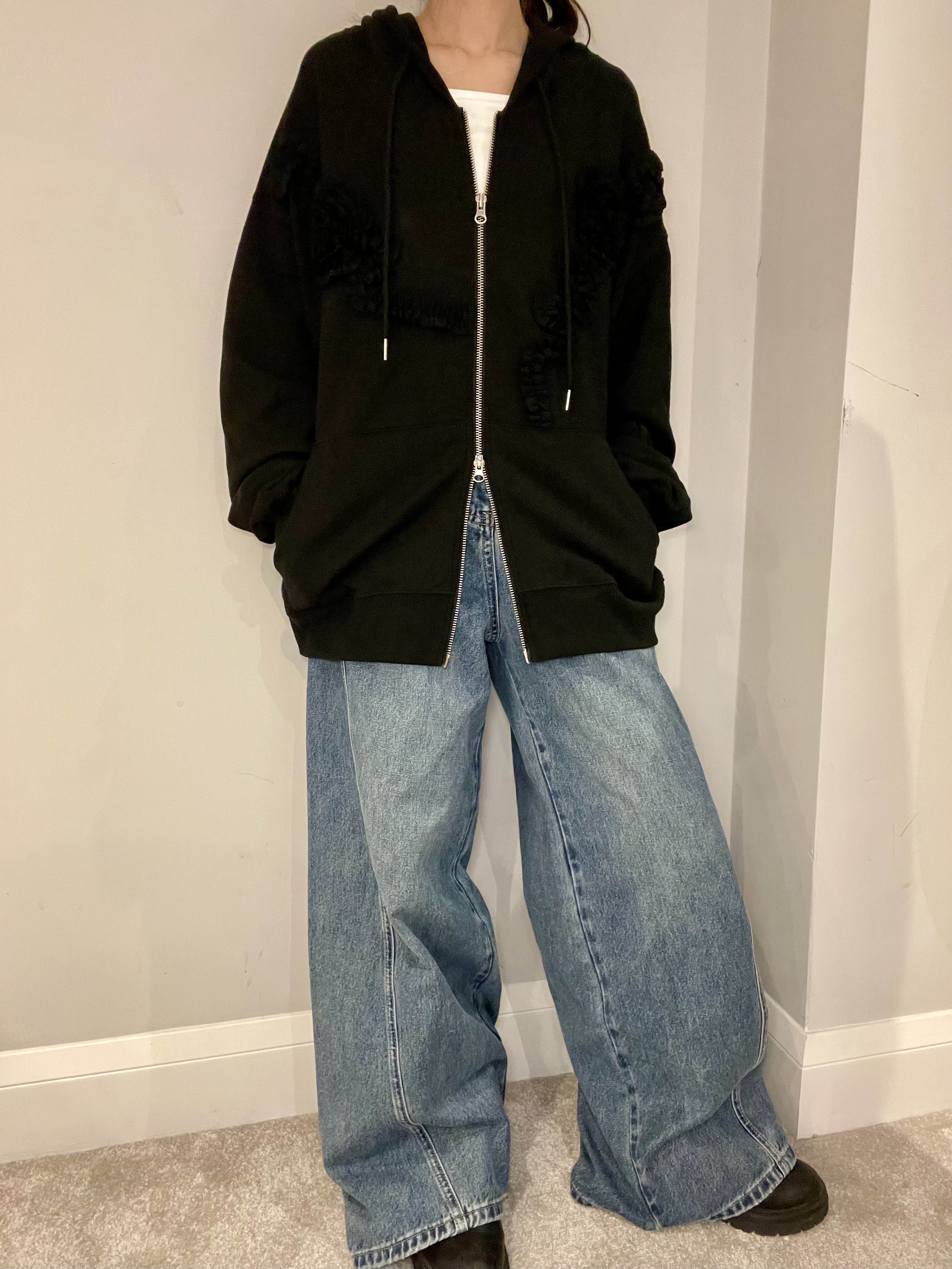 Oversized Rose Frill Hoodie