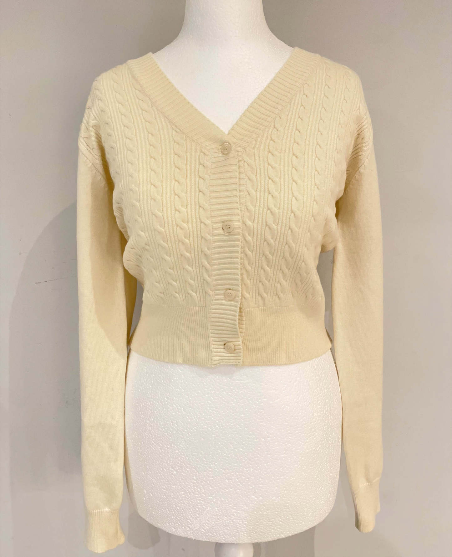 C1605 Basic Cable Knit Cardigan
