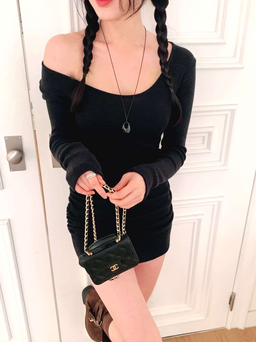 [Preorder 1st Drop Price] C2003 Midnight Shirred Mini Dress