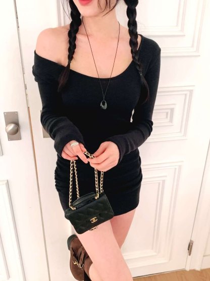 [Preorder 1st Drop Price] C2003 Midnight Shirred Mini Dress