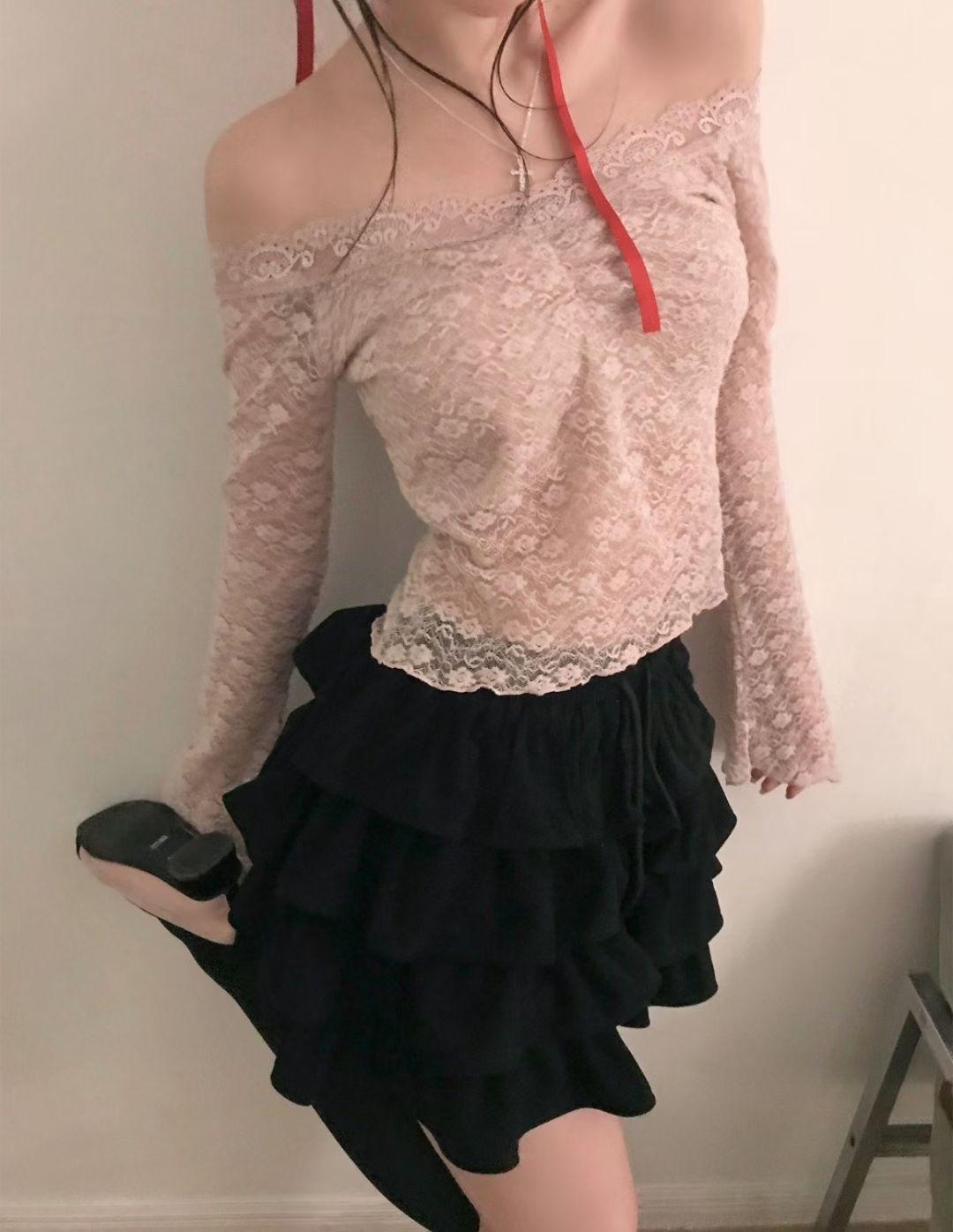 [Preorder 1st Drop Price] C2105 Balletcore Lace Top