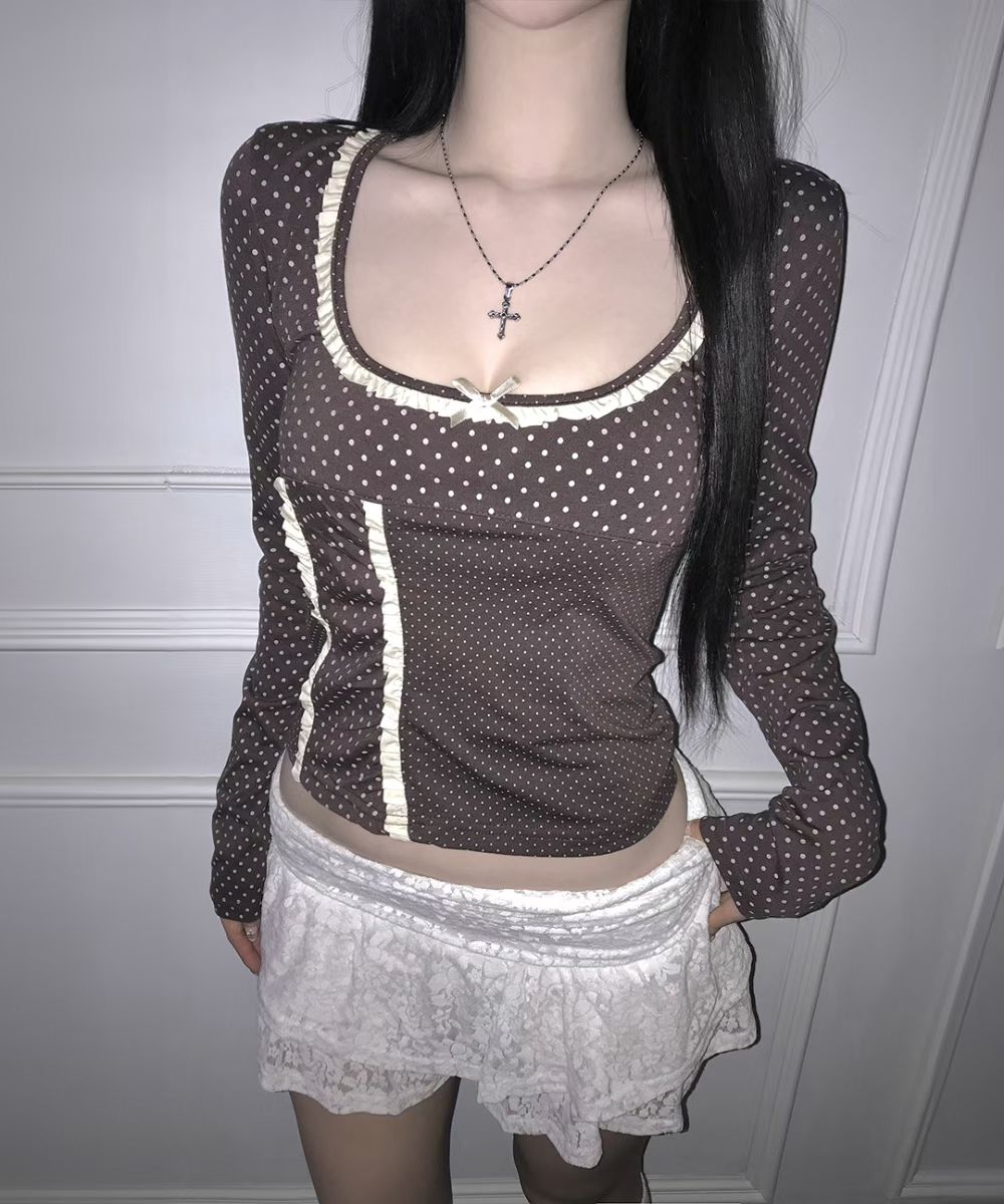 [Preorder 1st Drop Price] C2108 Rosette Dot Top