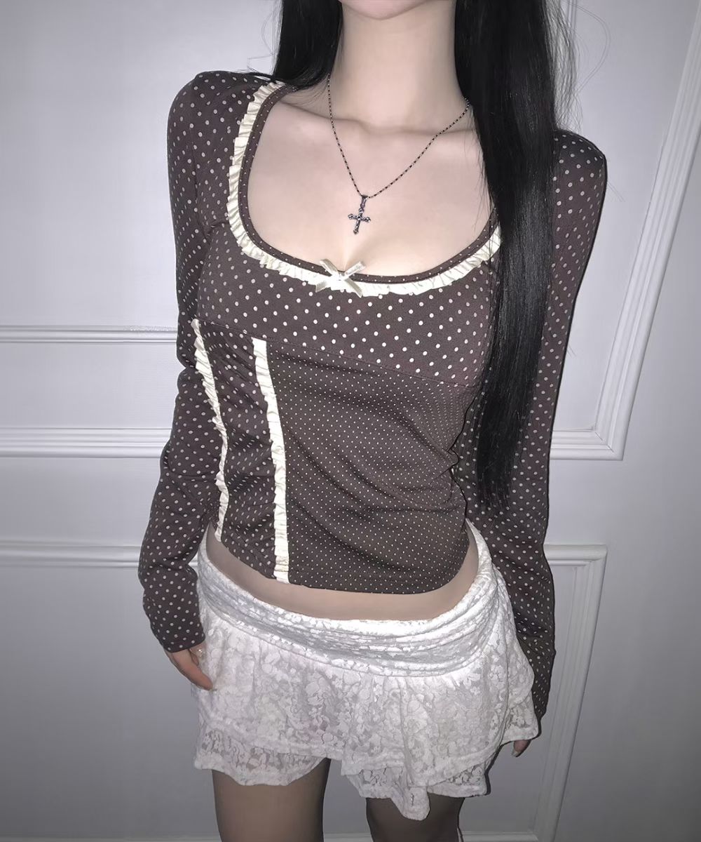 [Preorder 1st Drop Price] C2108 Rosette Dot Top