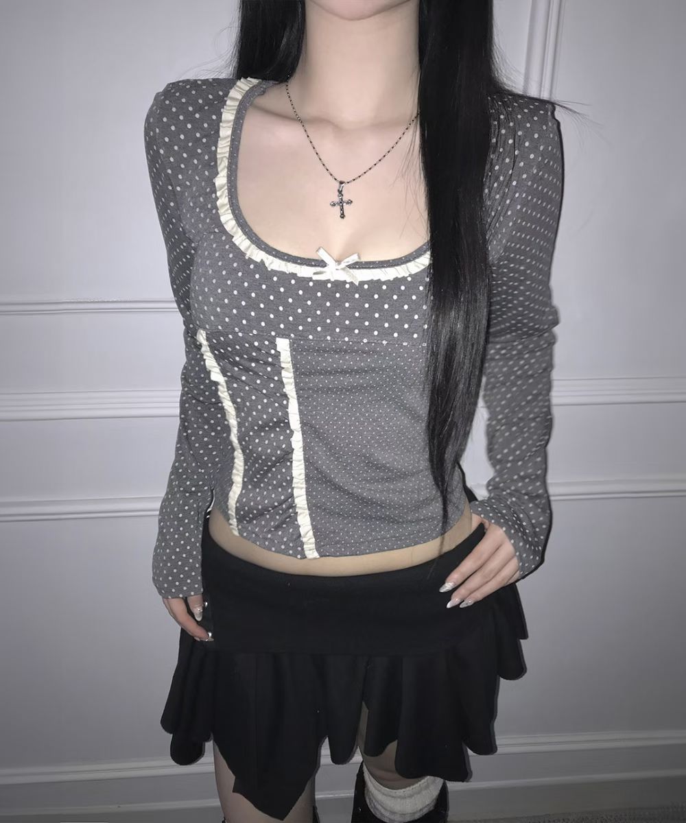 [Preorder 1st Drop Price] C2108 Rosette Dot Top