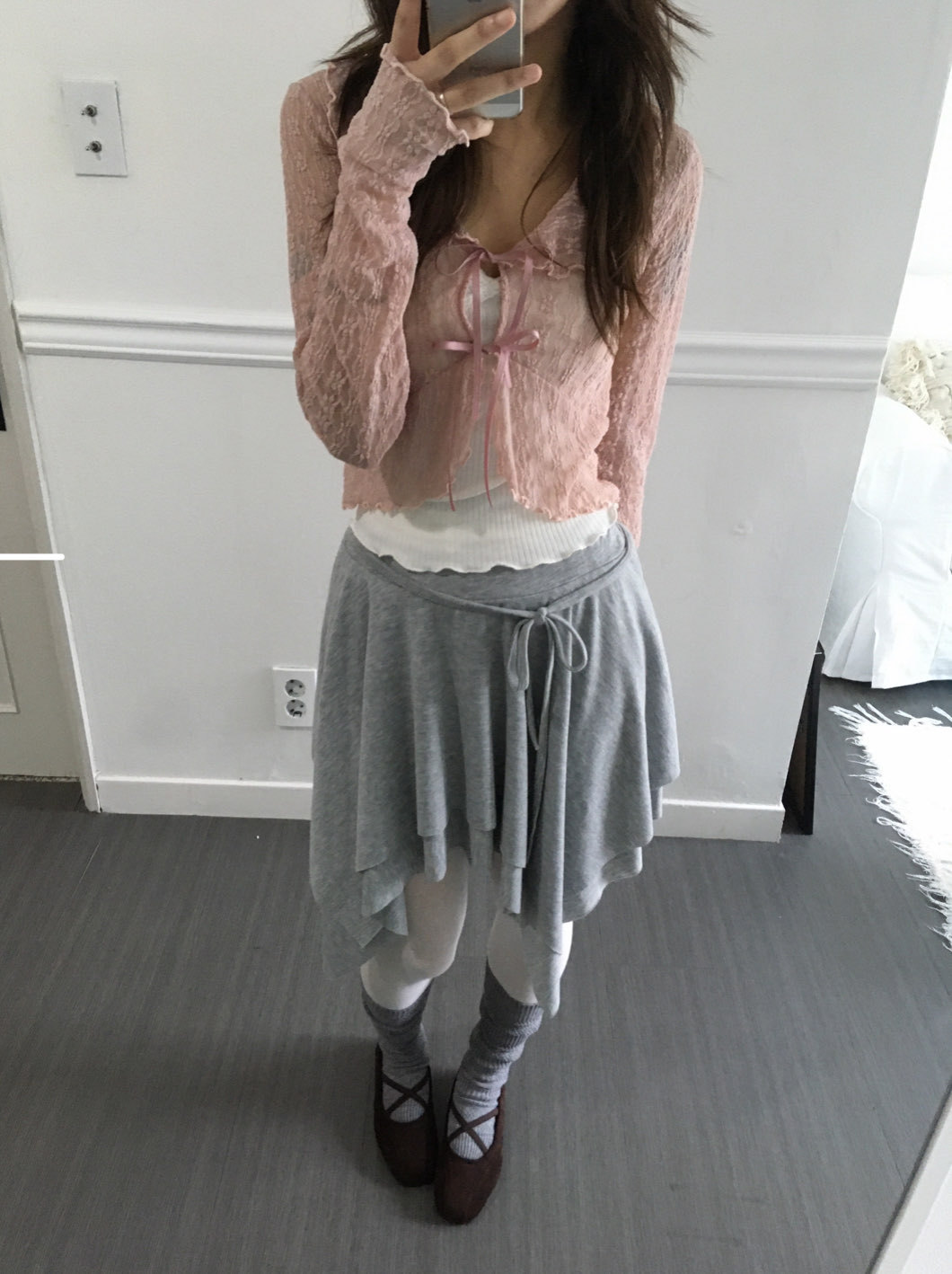 [Preorder 1st Drop Price] C2201 Ribbon Sheer Lace Cardigan