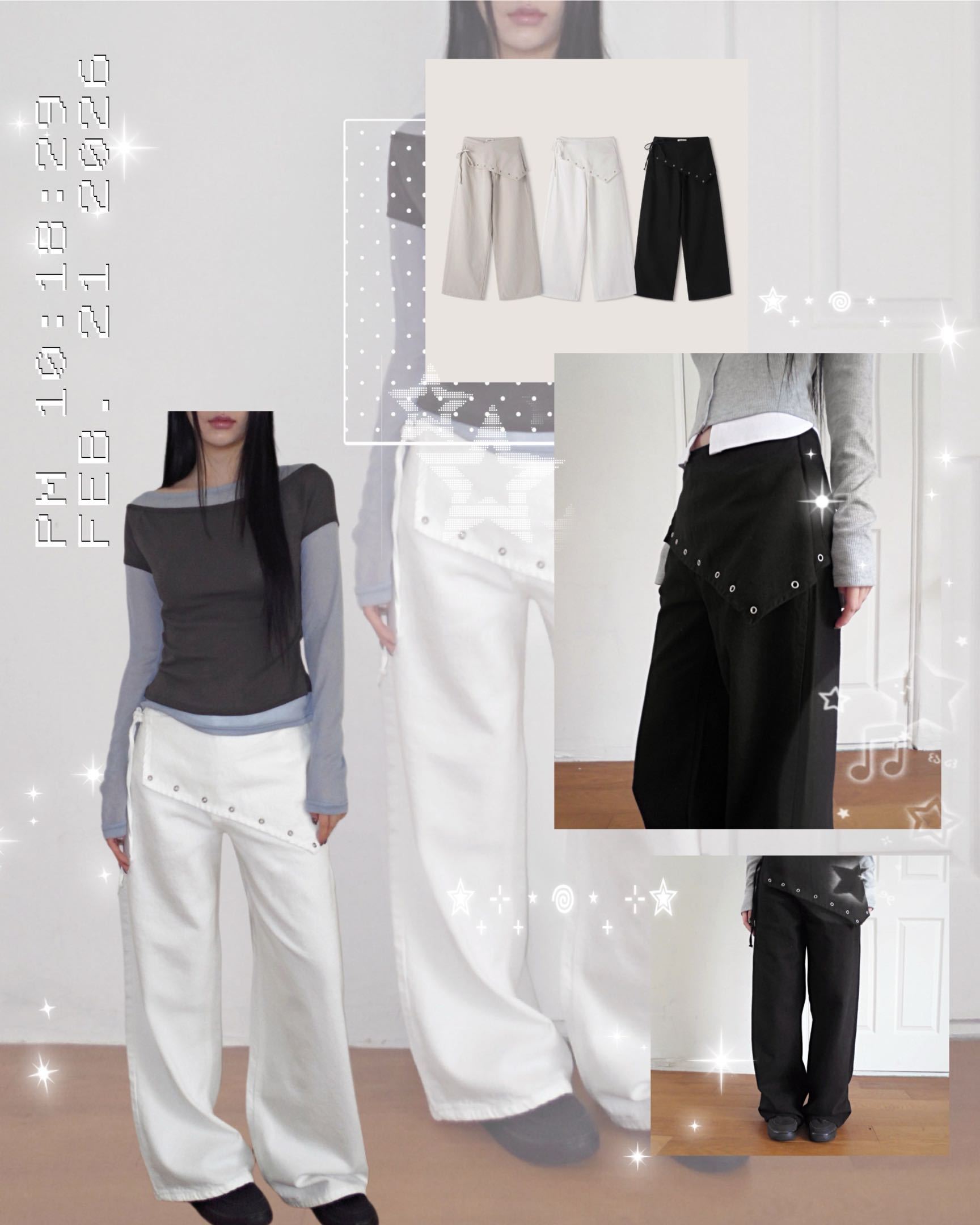 [Preorder 1st Drop Price] C2511 Eyelet Wrap Pants