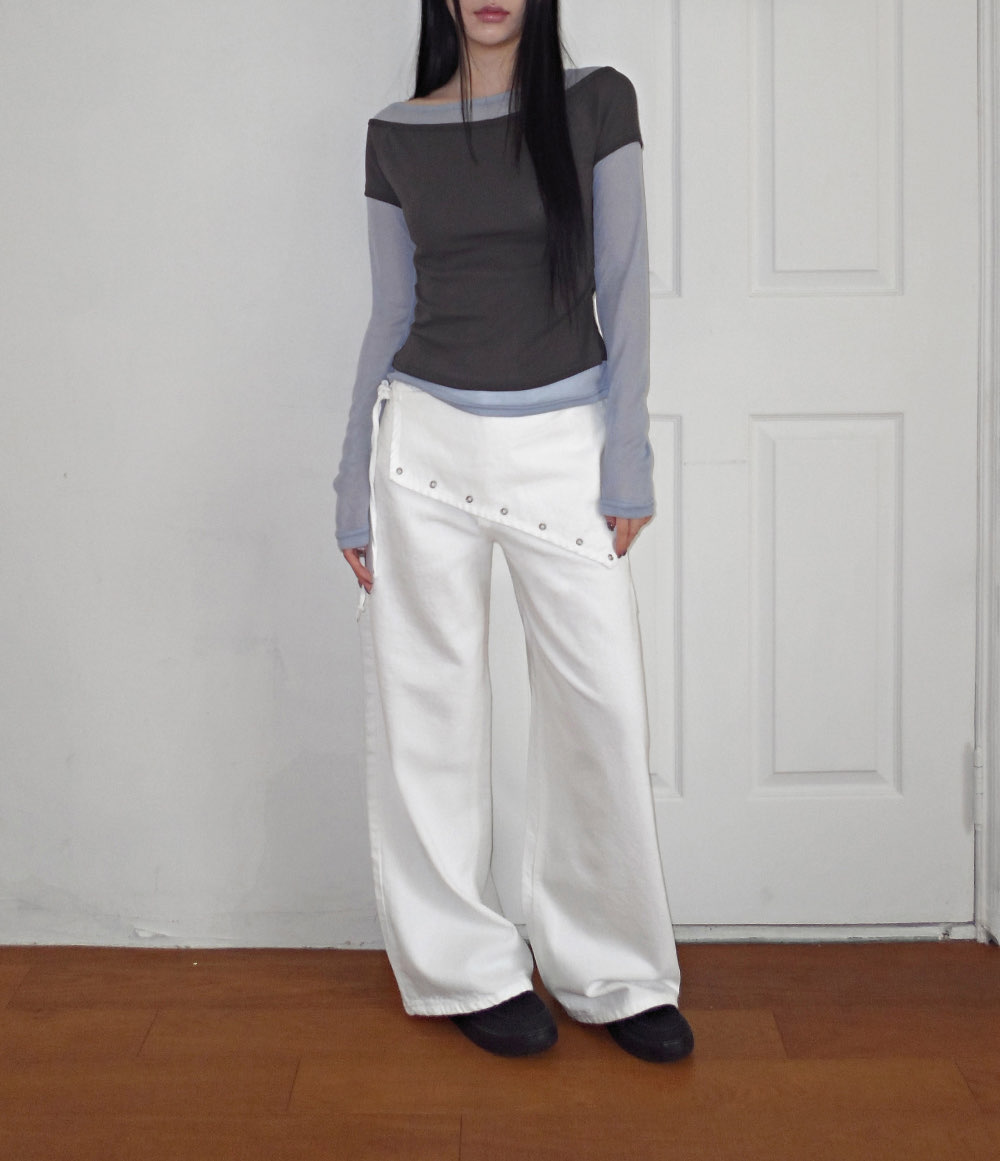 [Preorder 1st Drop Price] C2511 Eyelet Wrap Pants