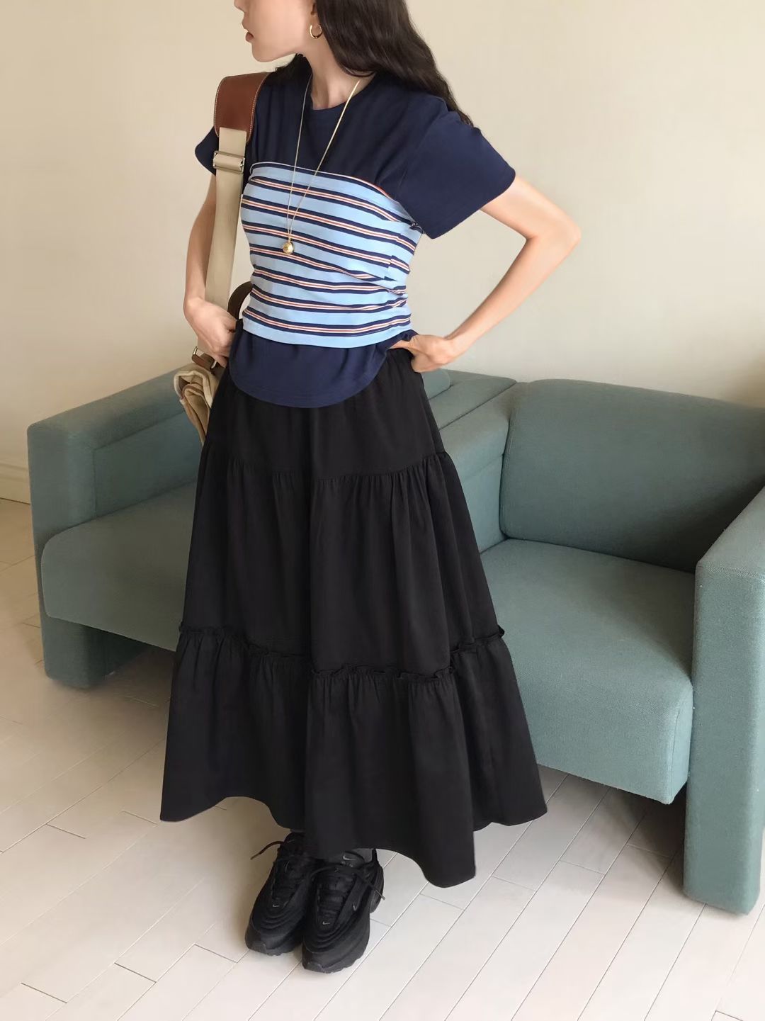 C3002 Feminine Flow Maxi Skirt