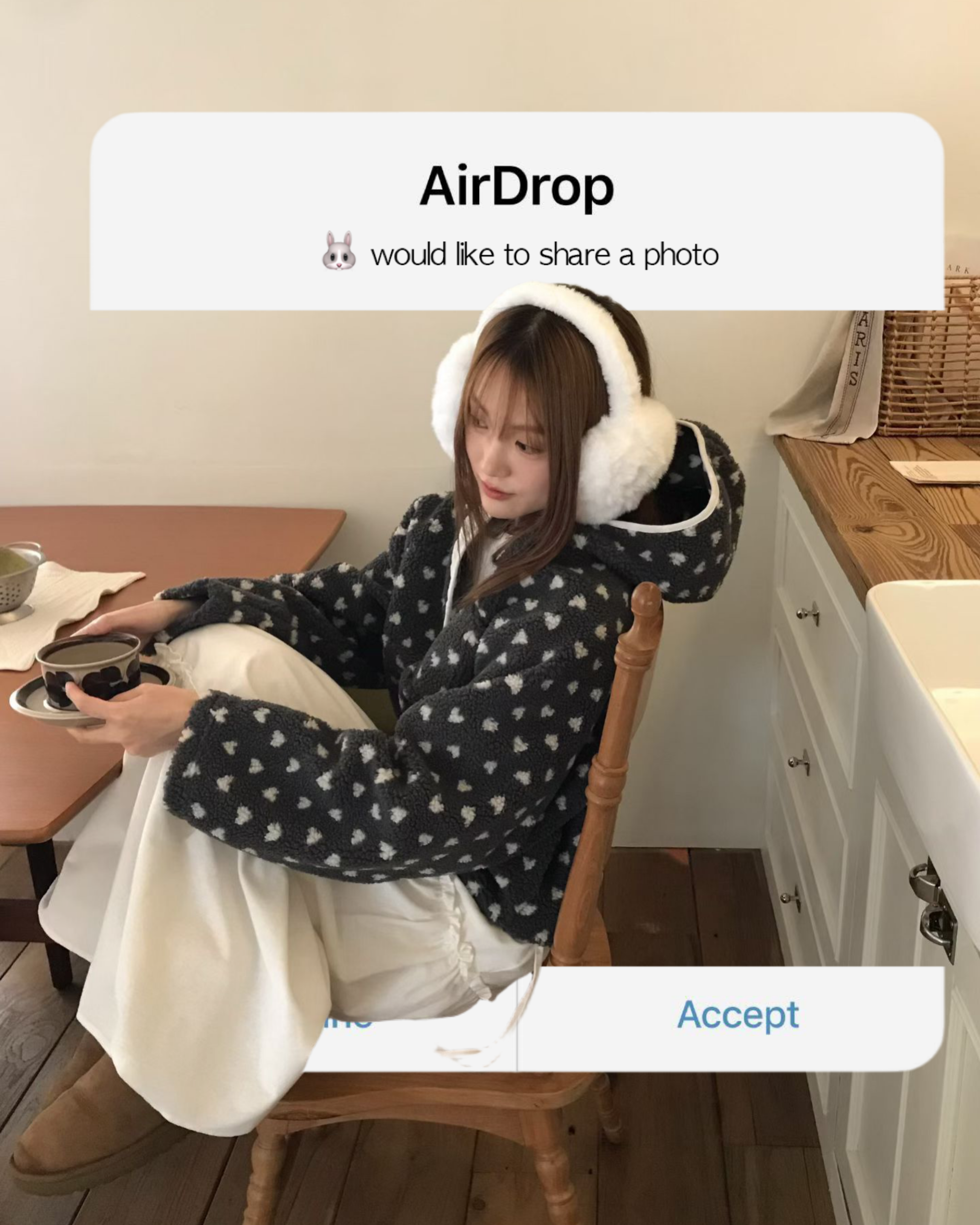 [Preorder 1st Drop Price] C3007 Heartbeat Teddy Hoodie