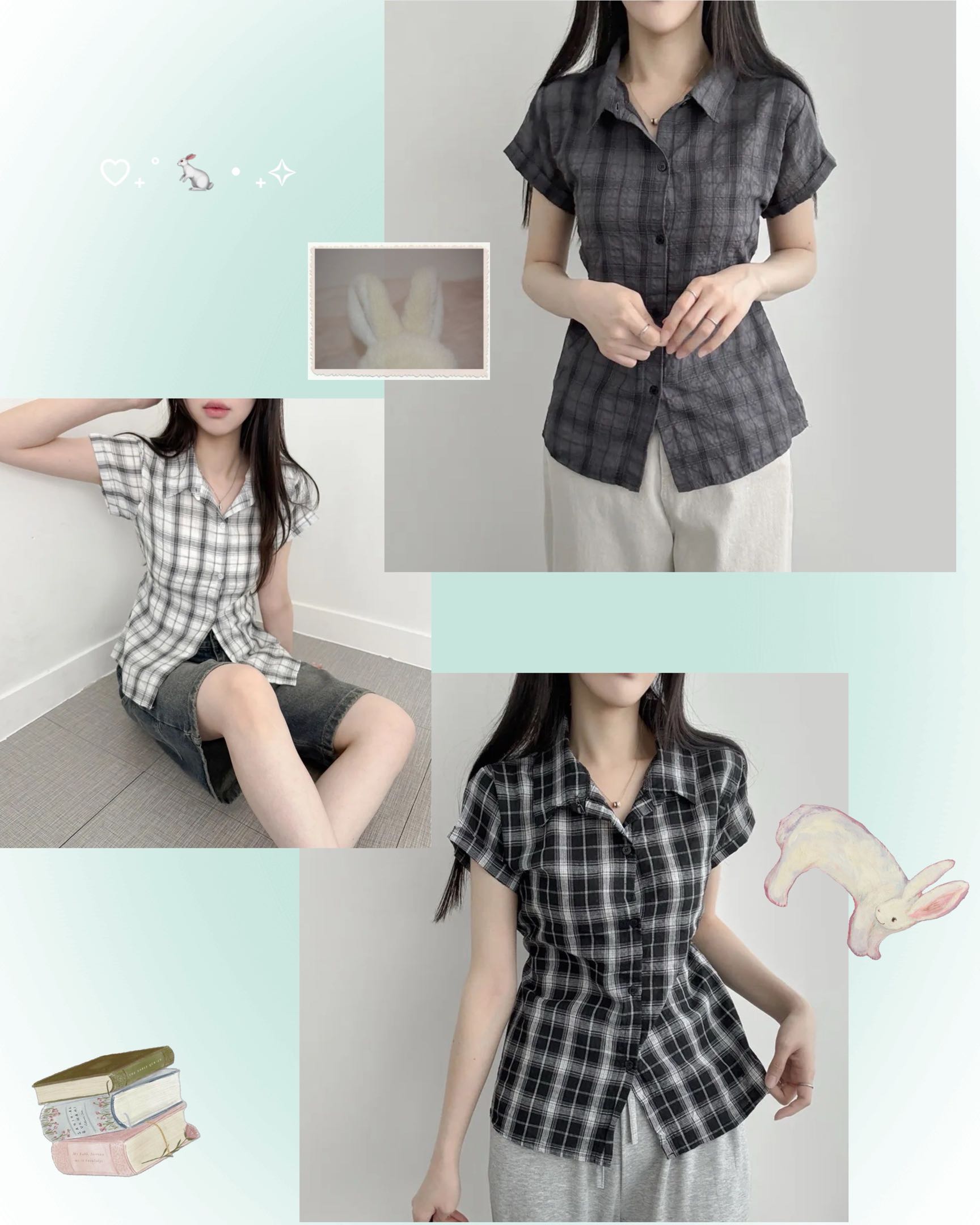 [Preorder 1st Drop Price] C309 Backtie Check Blouse