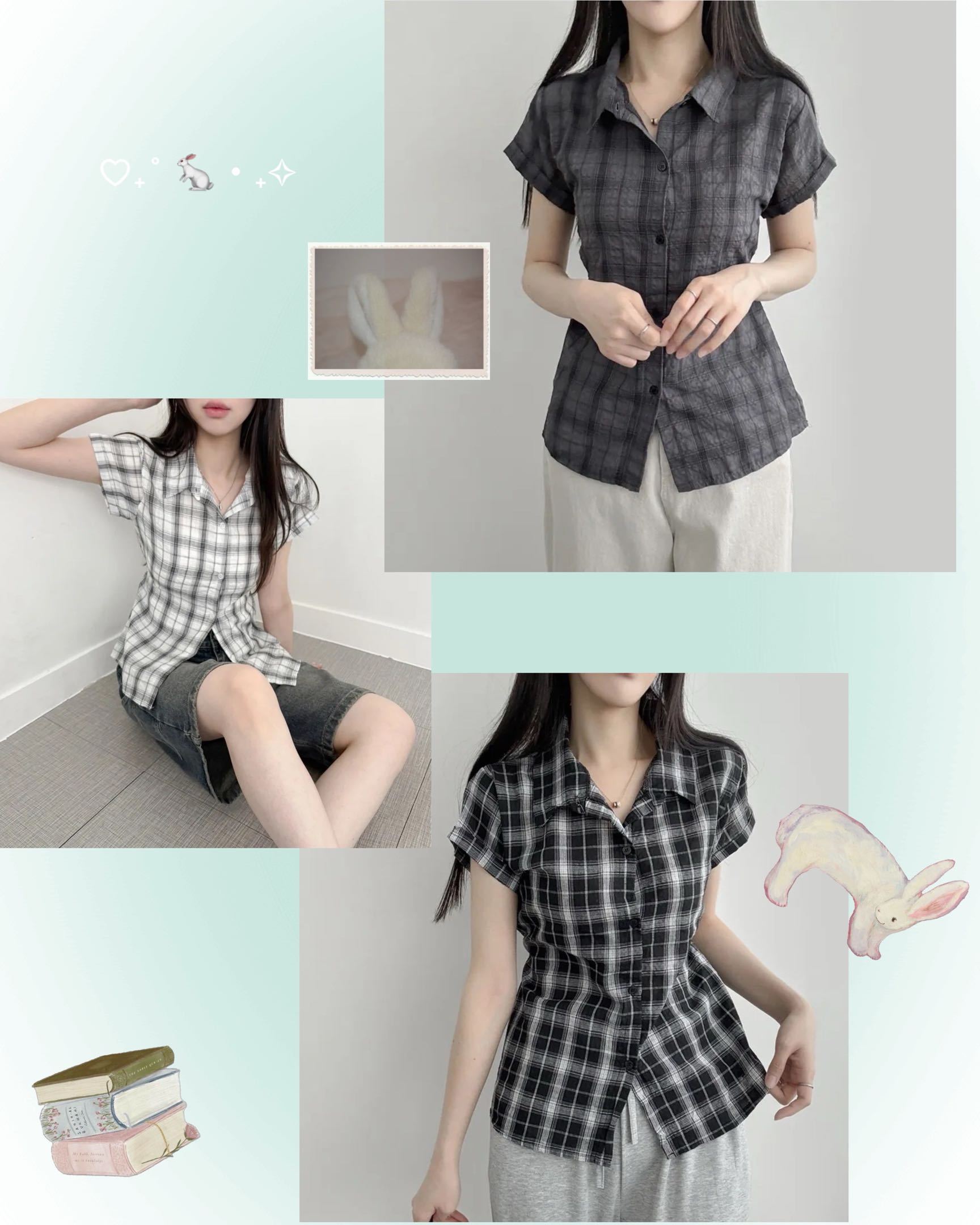 [Preorder 1st Drop Price] C309 Backtie Check Blouse
