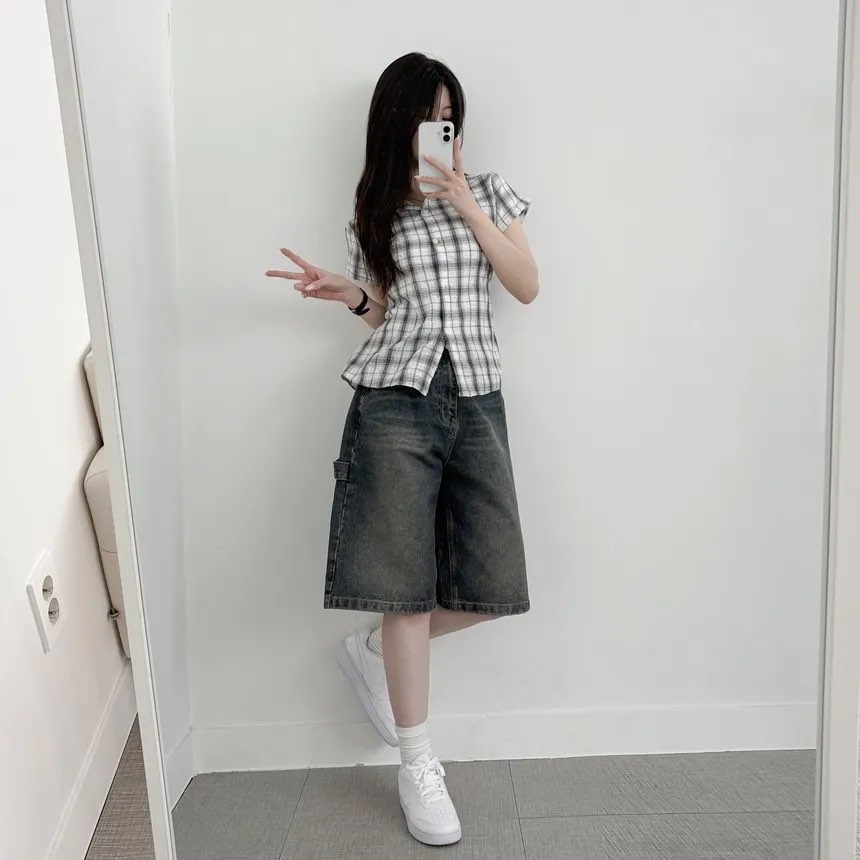 [Preorder 1st Drop Price] C309 Backtie Check Blouse