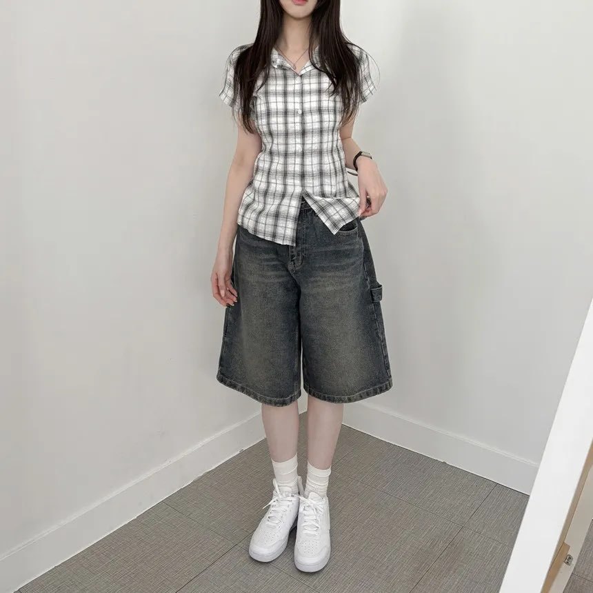 [Preorder 1st Drop Price] C309 Backtie Check Blouse