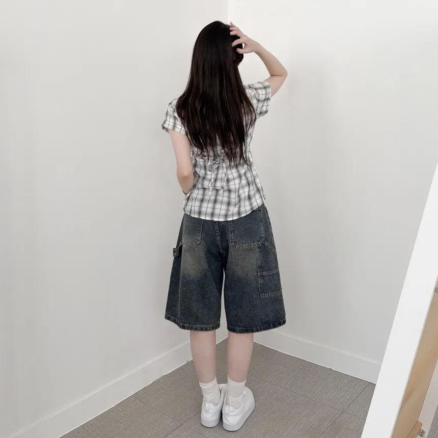 [Preorder 1st Drop Price] C309 Backtie Check Blouse
