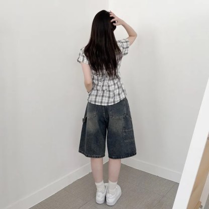 [Preorder 1st Drop Price] C309 Backtie Check Blouse