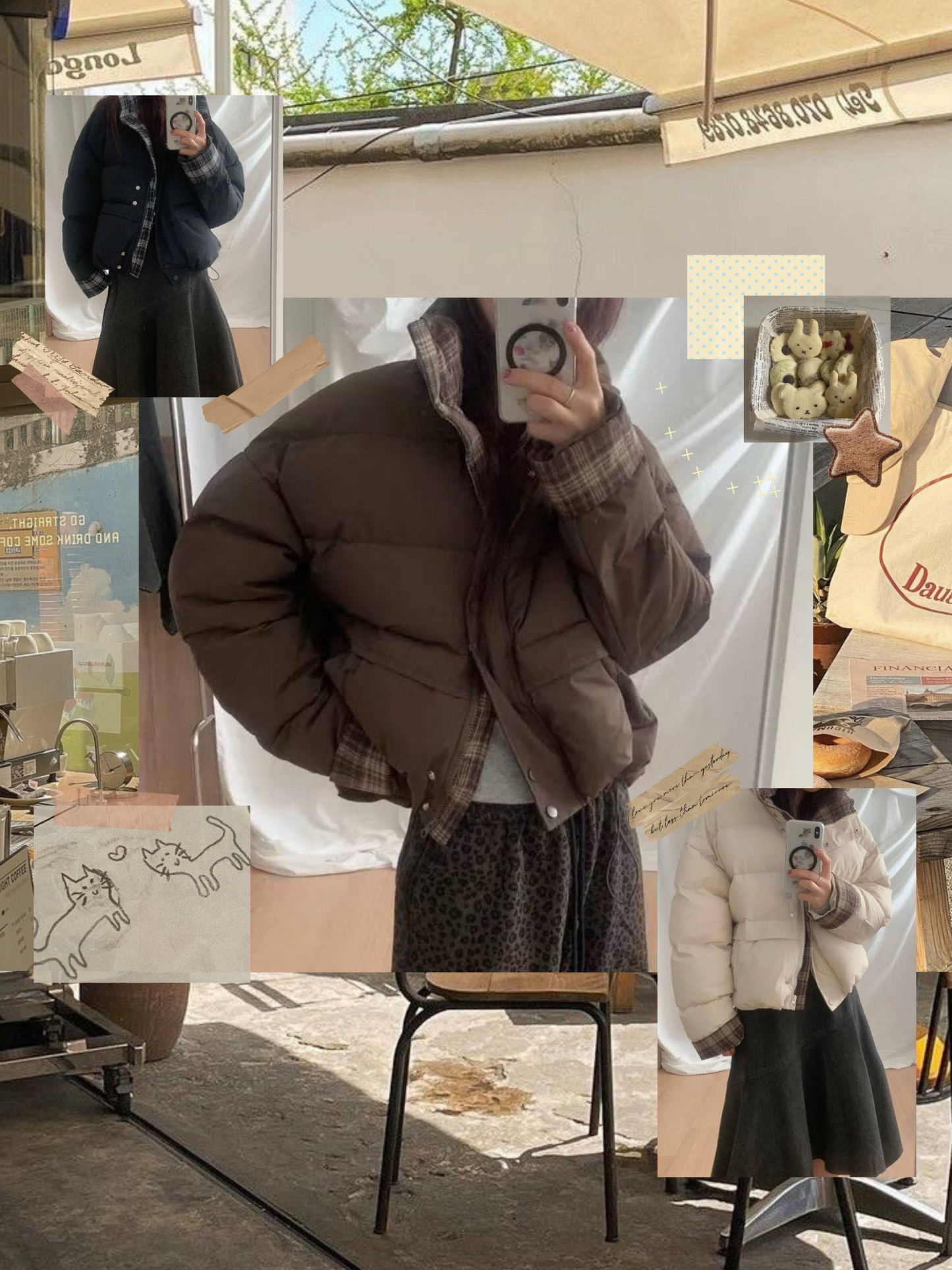 [WEBSITE EXCLUSIVE] C3103 Checkered Charm Puffer Jacket