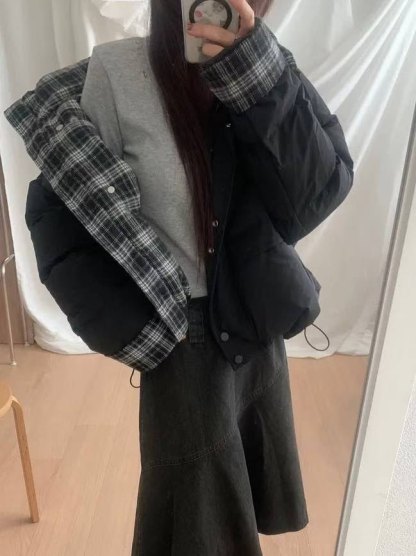 [WEBSITE EXCLUSIVE] C3103 Checkered Charm Puffer Jacket