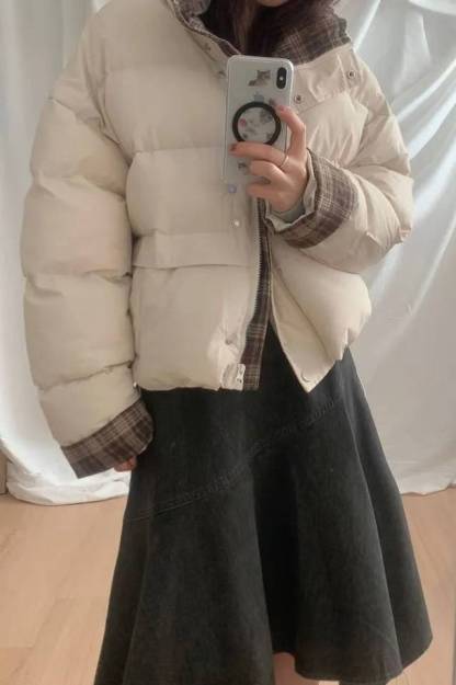 [WEBSITE EXCLUSIVE] C3103 Checkered Charm Puffer Jacket