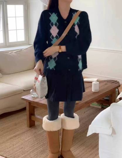 [Preorder 1st Drop Price] C3106 Mosaic Knit Cardigan