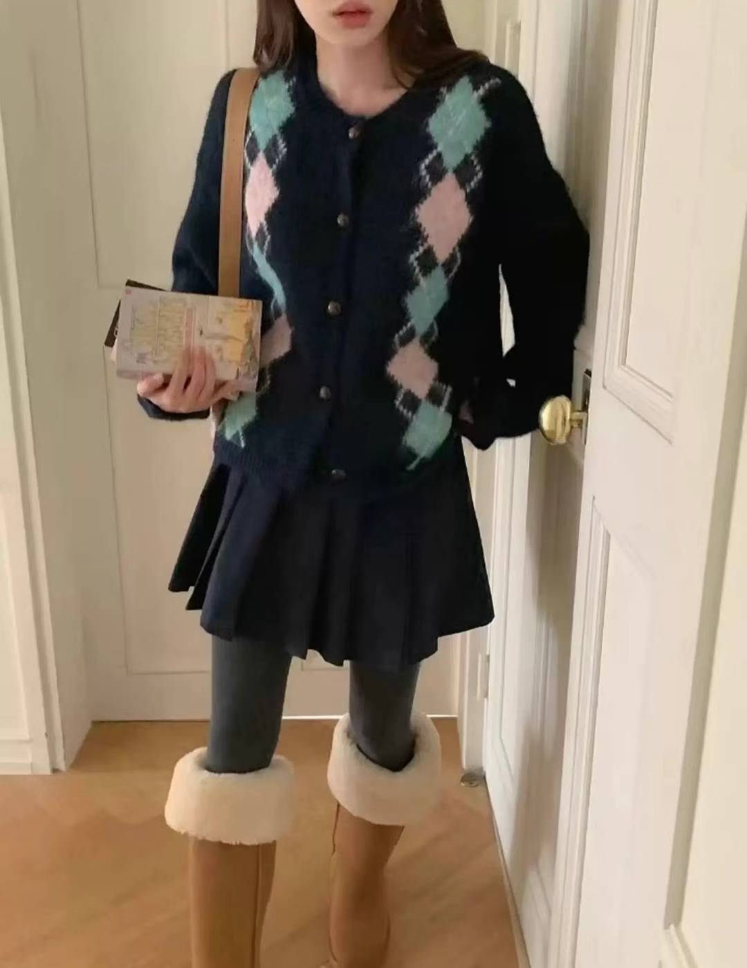 [Preorder 1st Drop Price] C3106 Mosaic Knit Cardigan