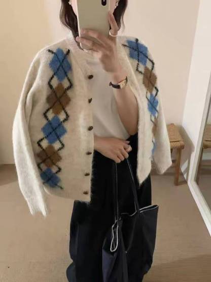 [Preorder 1st Drop Price] C3106 Mosaic Knit Cardigan