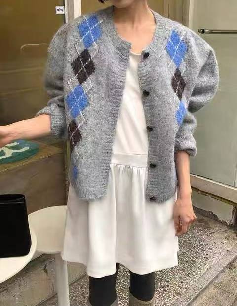 [Preorder 1st Drop Price] C3106 Mosaic Knit Cardigan