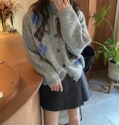 [Preorder 1st Drop Price] C3106 Mosaic Knit Cardigan