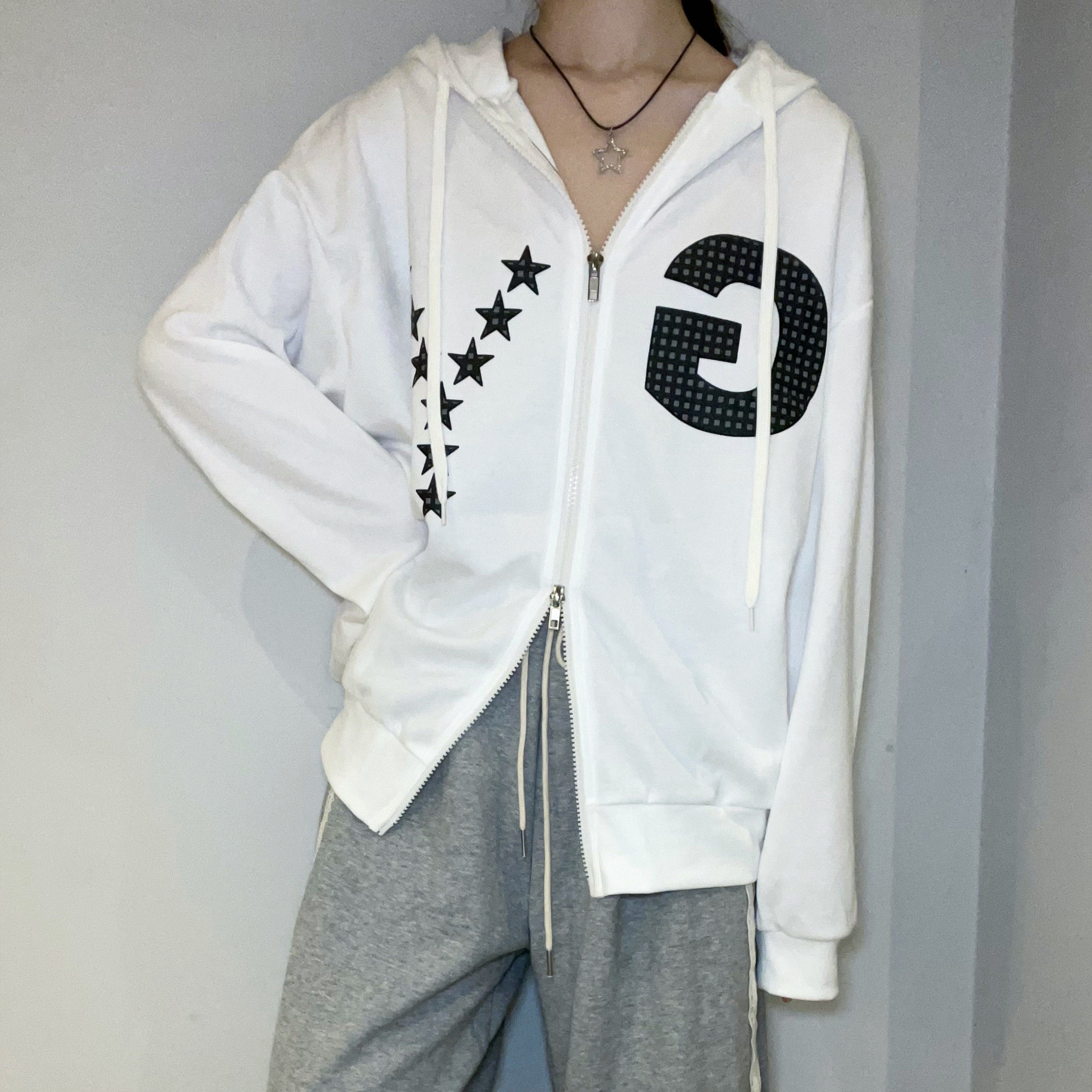 C3303 Starry Double Zip Hoodie