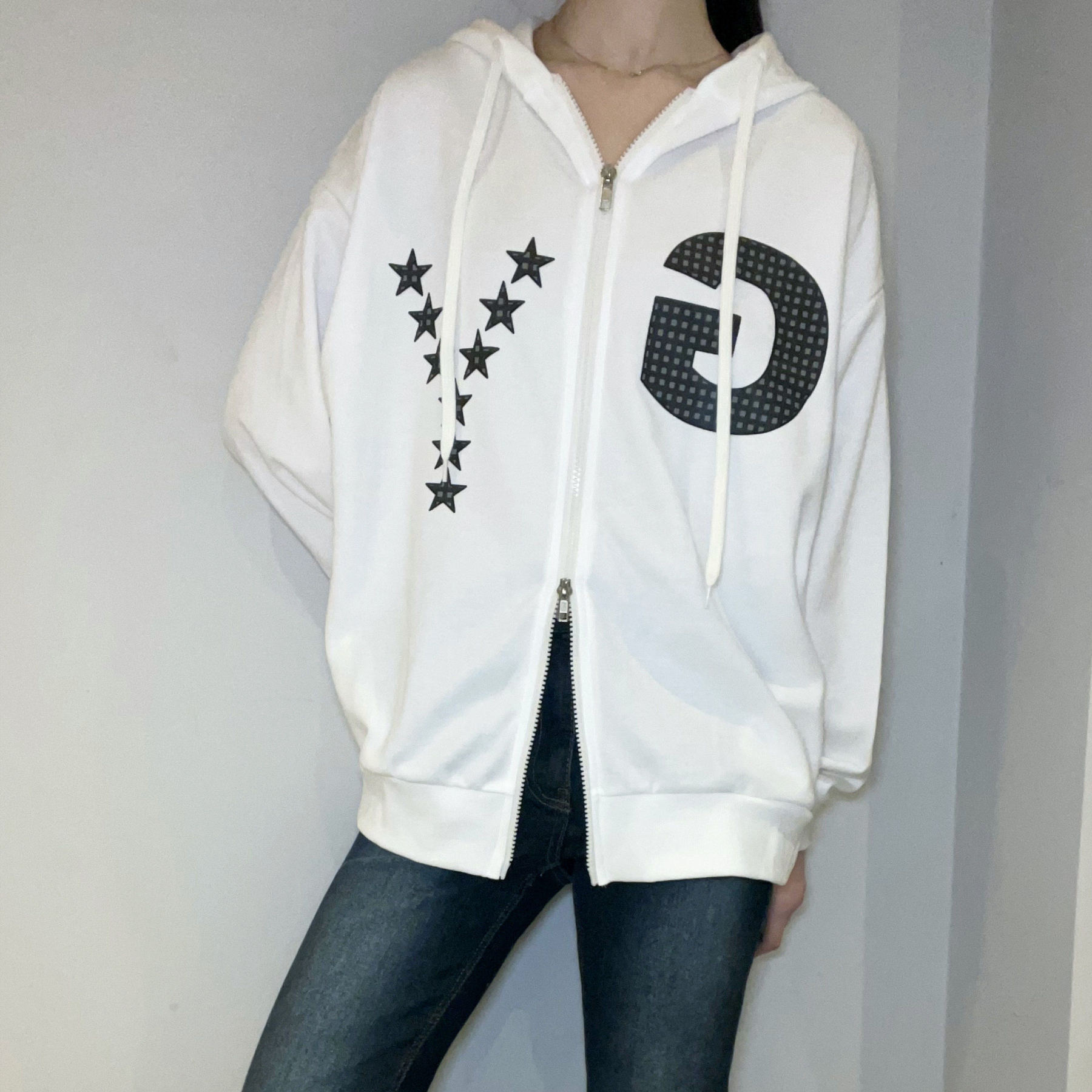 C3303 Starry Double Zip Hoodie