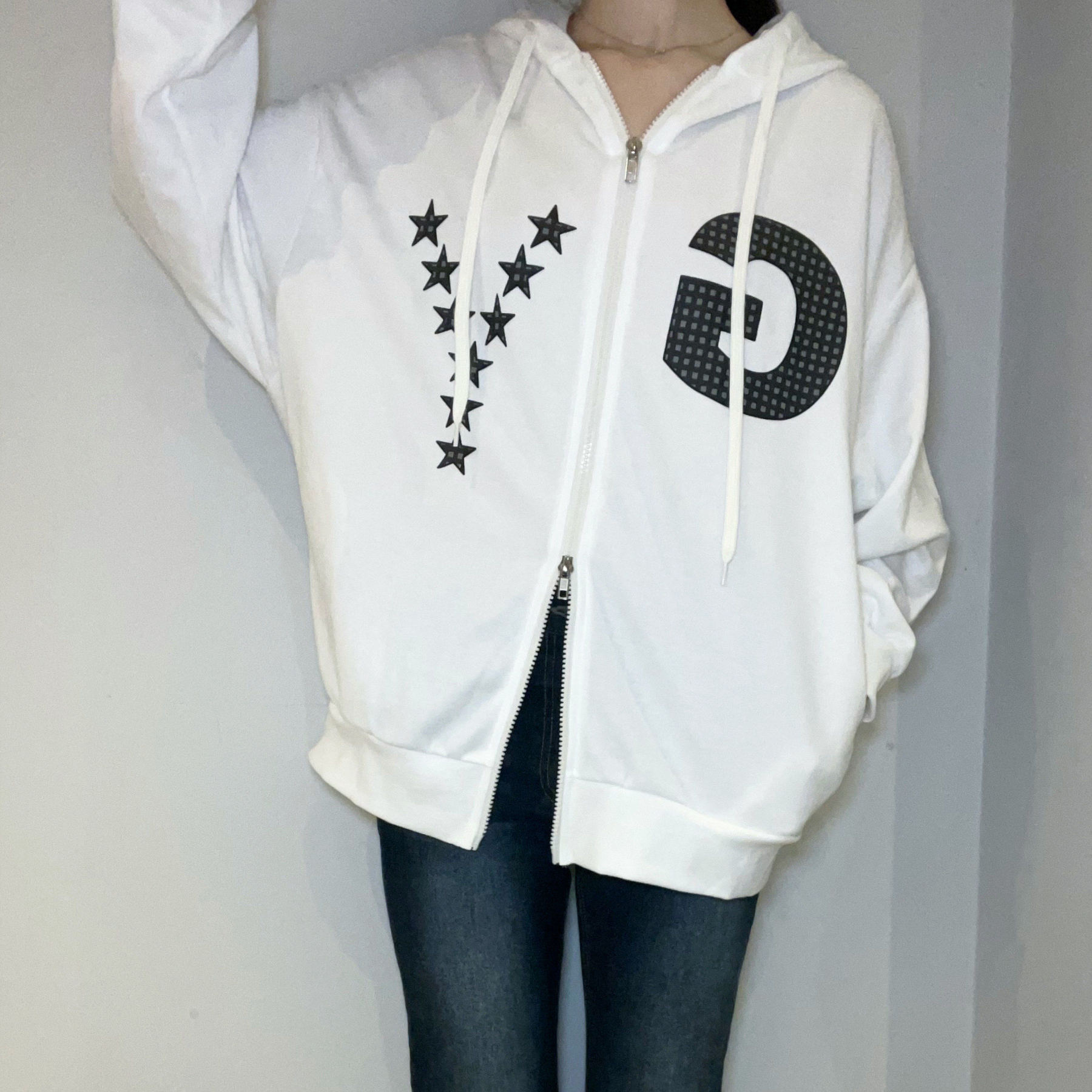 C3303 Starry Double Zip Hoodie