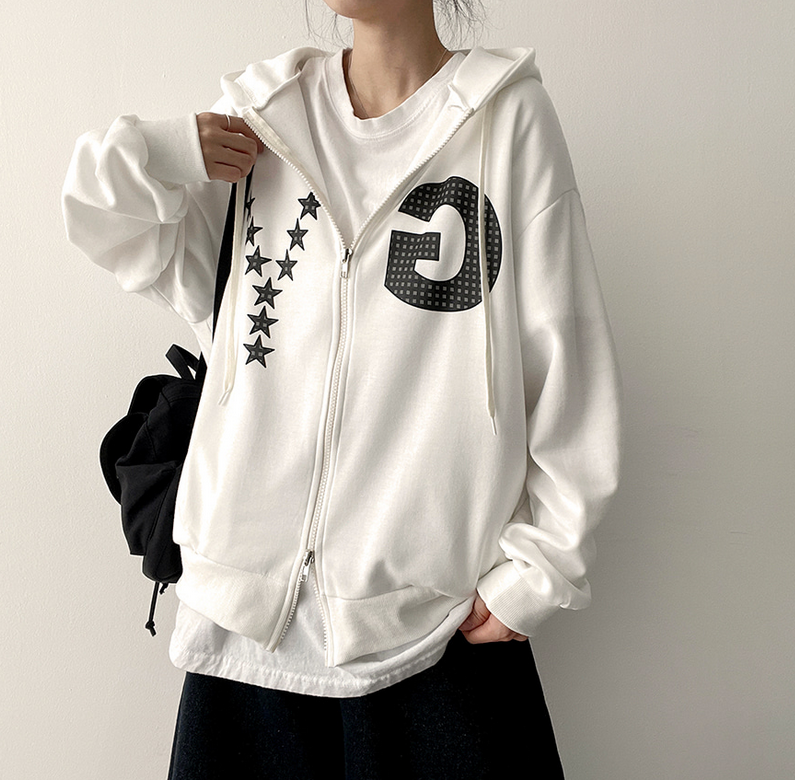 C3303 Starry Double Zip Hoodie