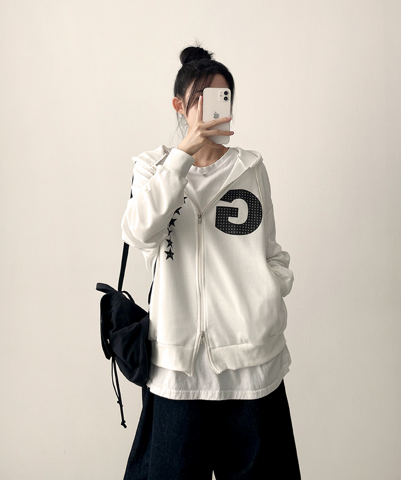 C3303 Starry Double Zip Hoodie