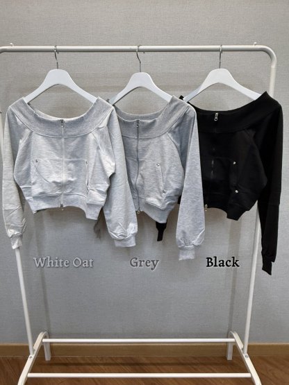 [Preorder 1st Drop Price] C3317 Zipper Bardot Top