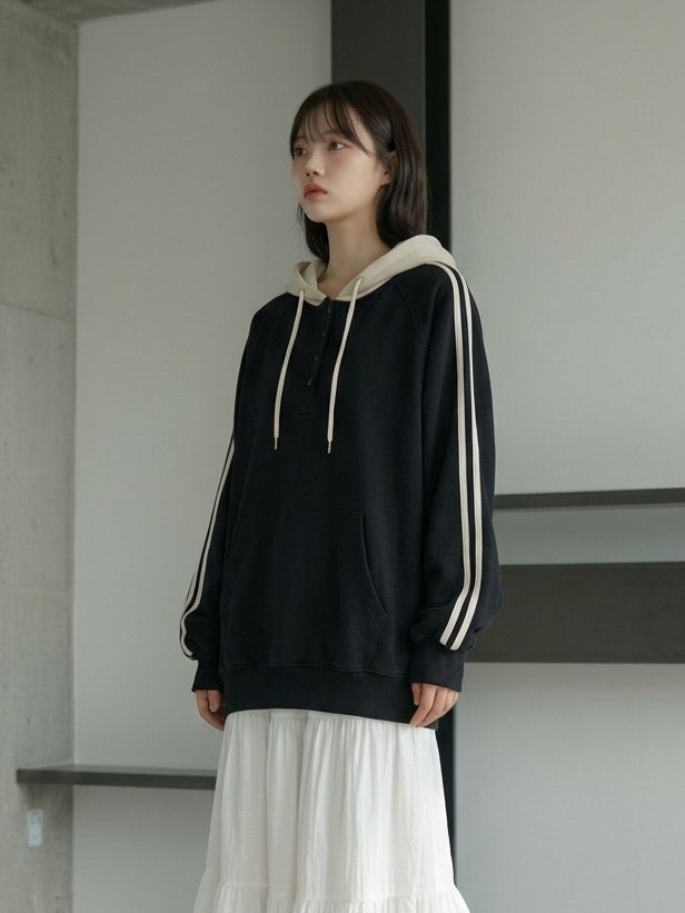 [Preorder 1st Drop Price] C3319 Crimson Henley Hoodie