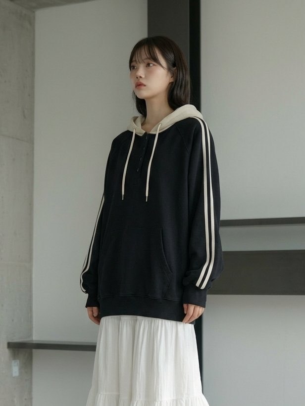 [Preorder 1st Drop Price] C3319 Crimson Henley Hoodie