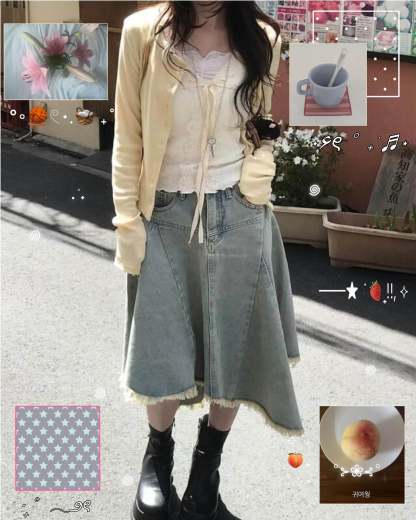 [Preorder 1st Drop Price] C3509 Denim Midi Skirt